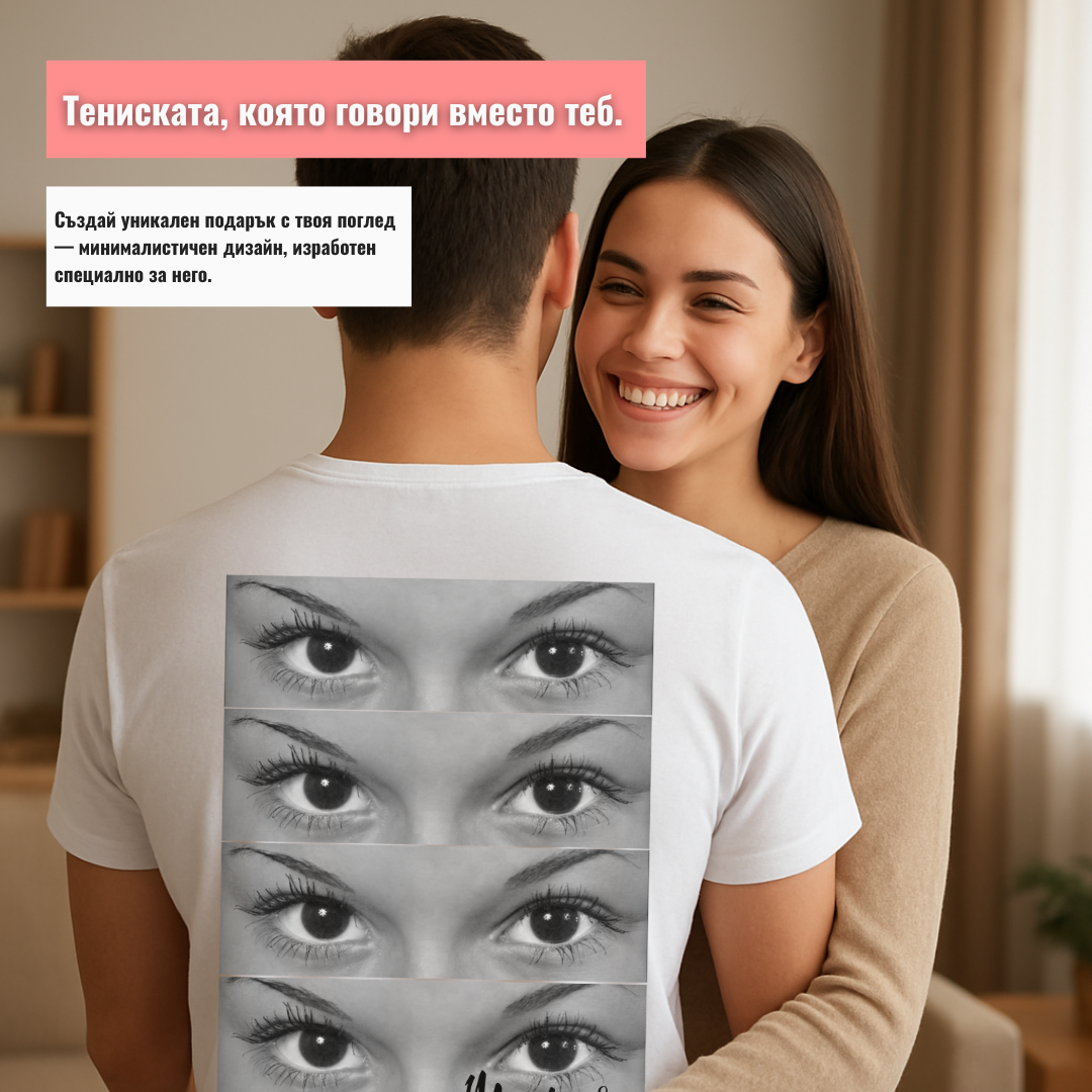Eyeloveyou – Персонализирана тениска с очи и име