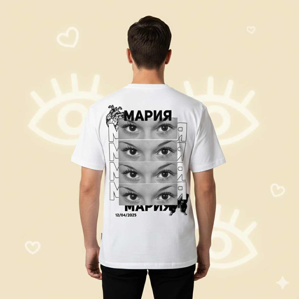Eyeloveyou – Персонализирана тениска с очи и име