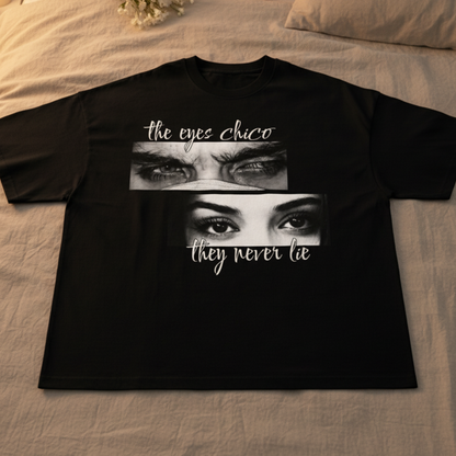 Персонализирана тениска с очи за двойки „The Eyes Never Lie“